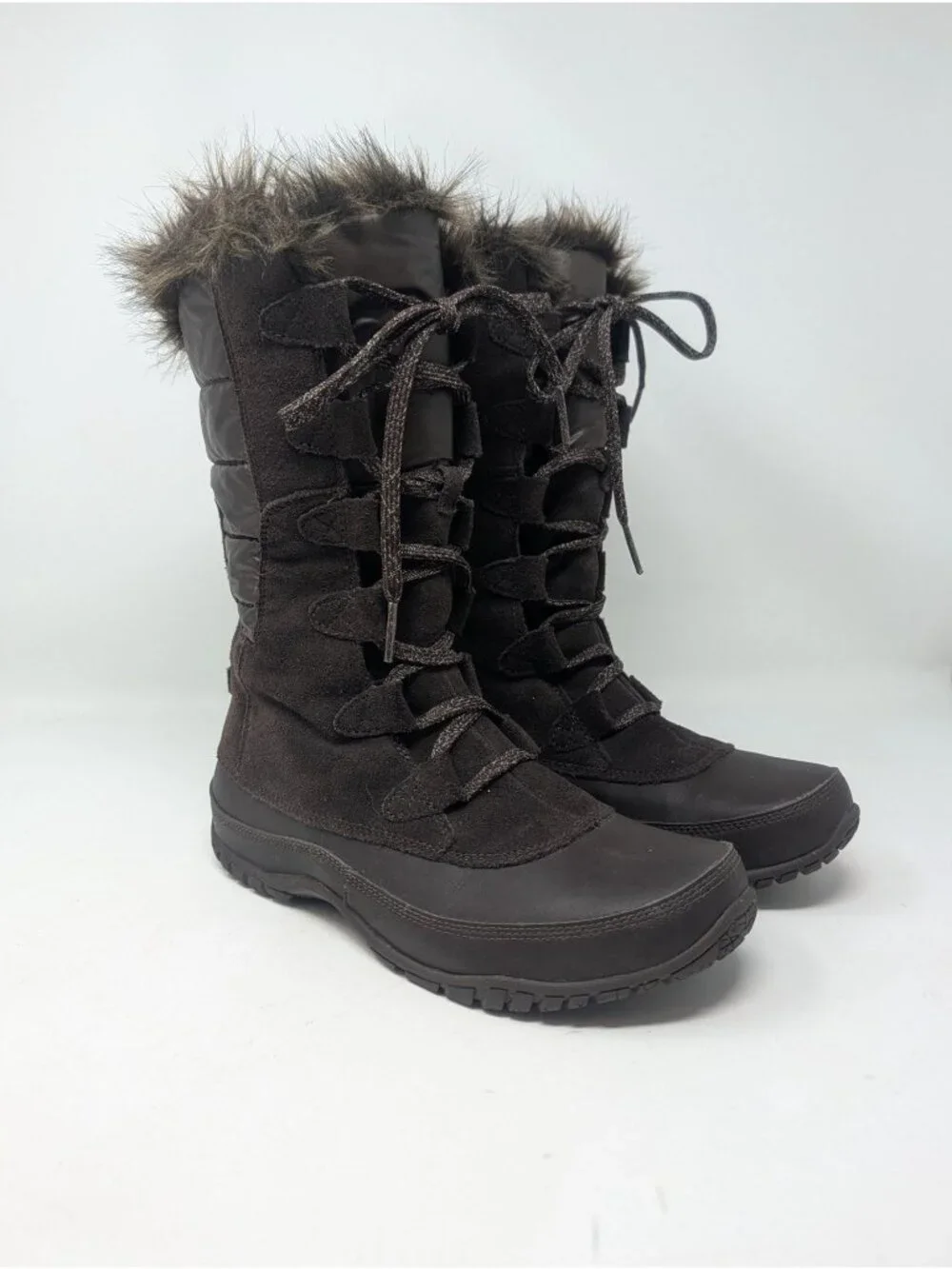 The North Face Boots 8 Brown Nuptse Purna Faux Fur